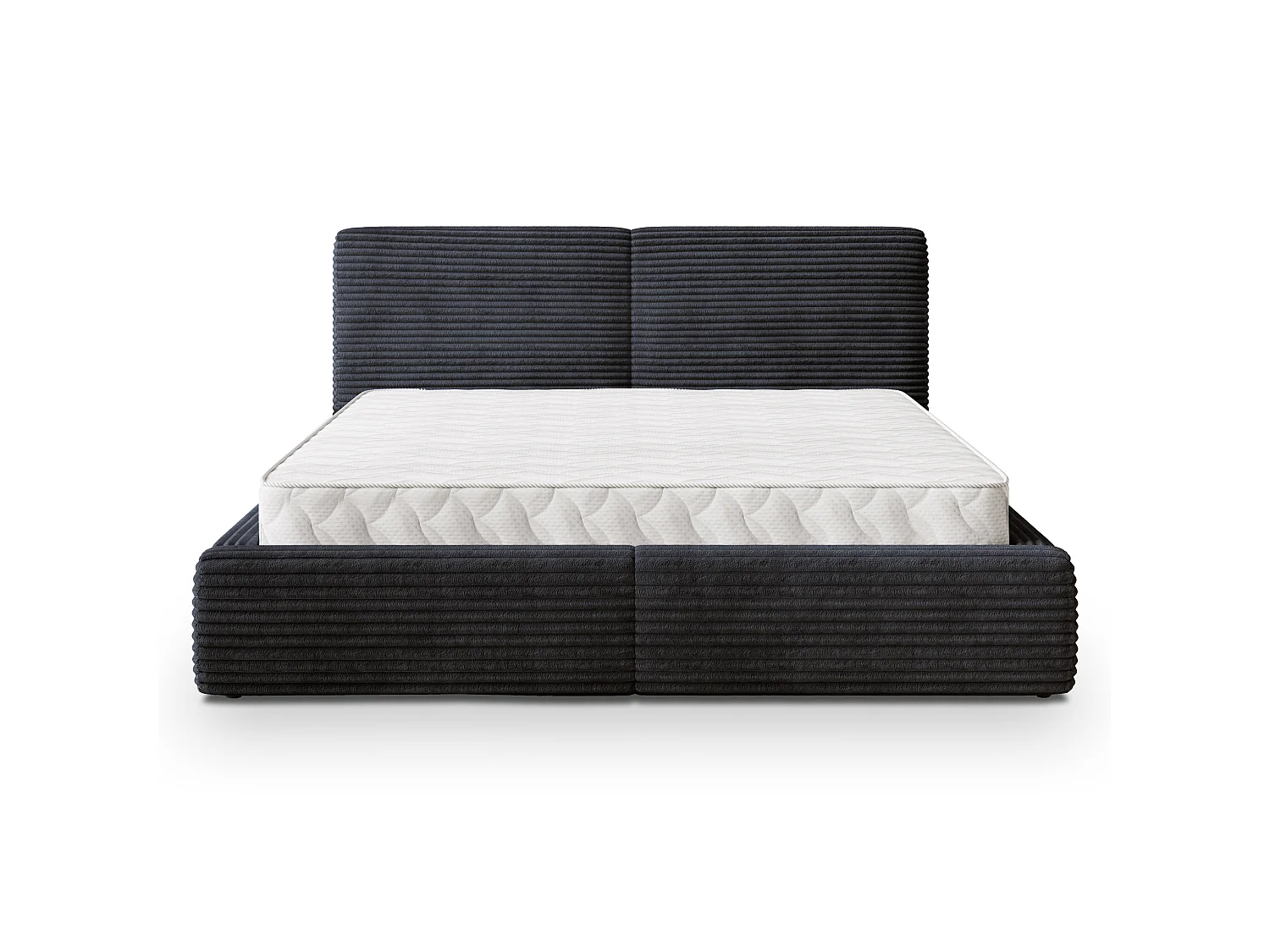 Gestoffeerd bed FELURO 180x200 cm - Corduroy stof - Zwart