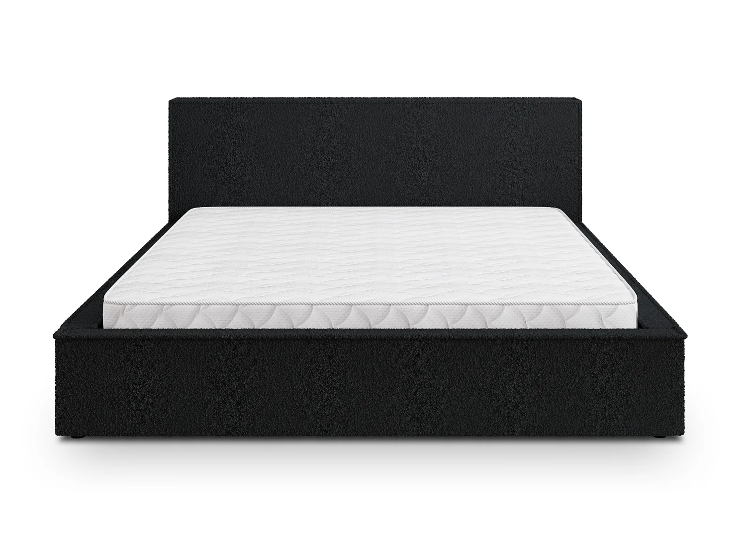 Gestoffeerd bed CELORA 180x200 cm - Bouclé stof - Zwart