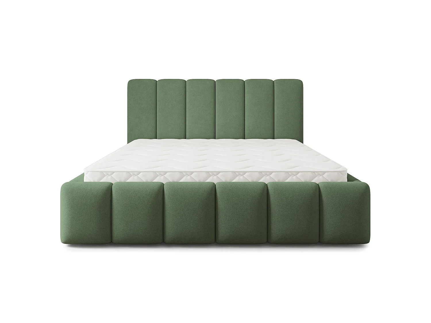 Gestoffeerd bed ATTORA 200x200 cm - Geweven stof - Groen