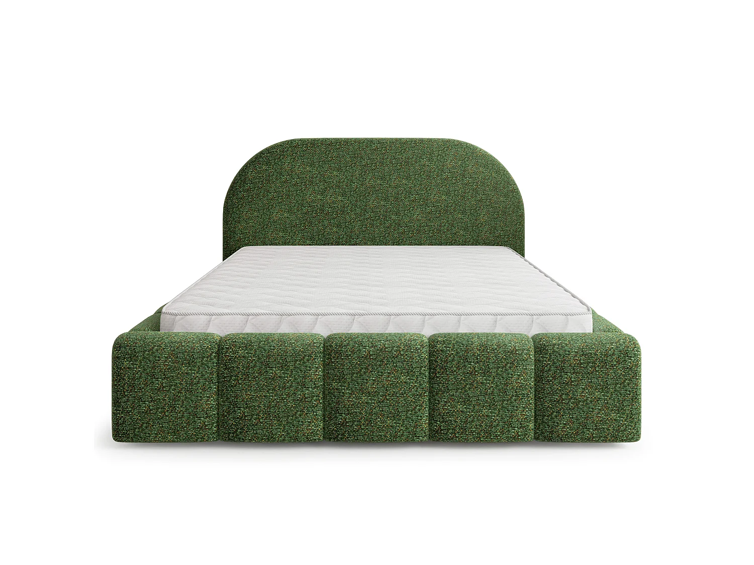 Gestoffeerd bed FLUSSO 120x200 cm - Chenillestof - Groen