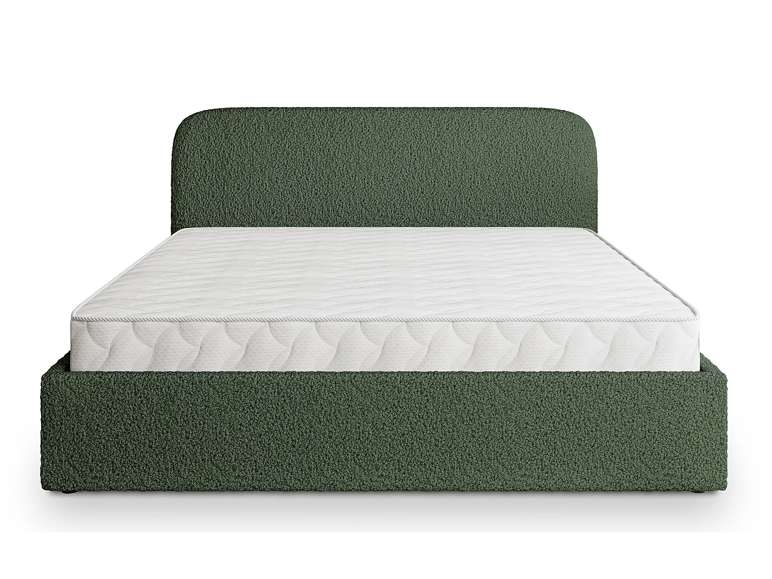 Gestoffeerd bed RENIVE 160x200 cm - Bouclé stof - Groen