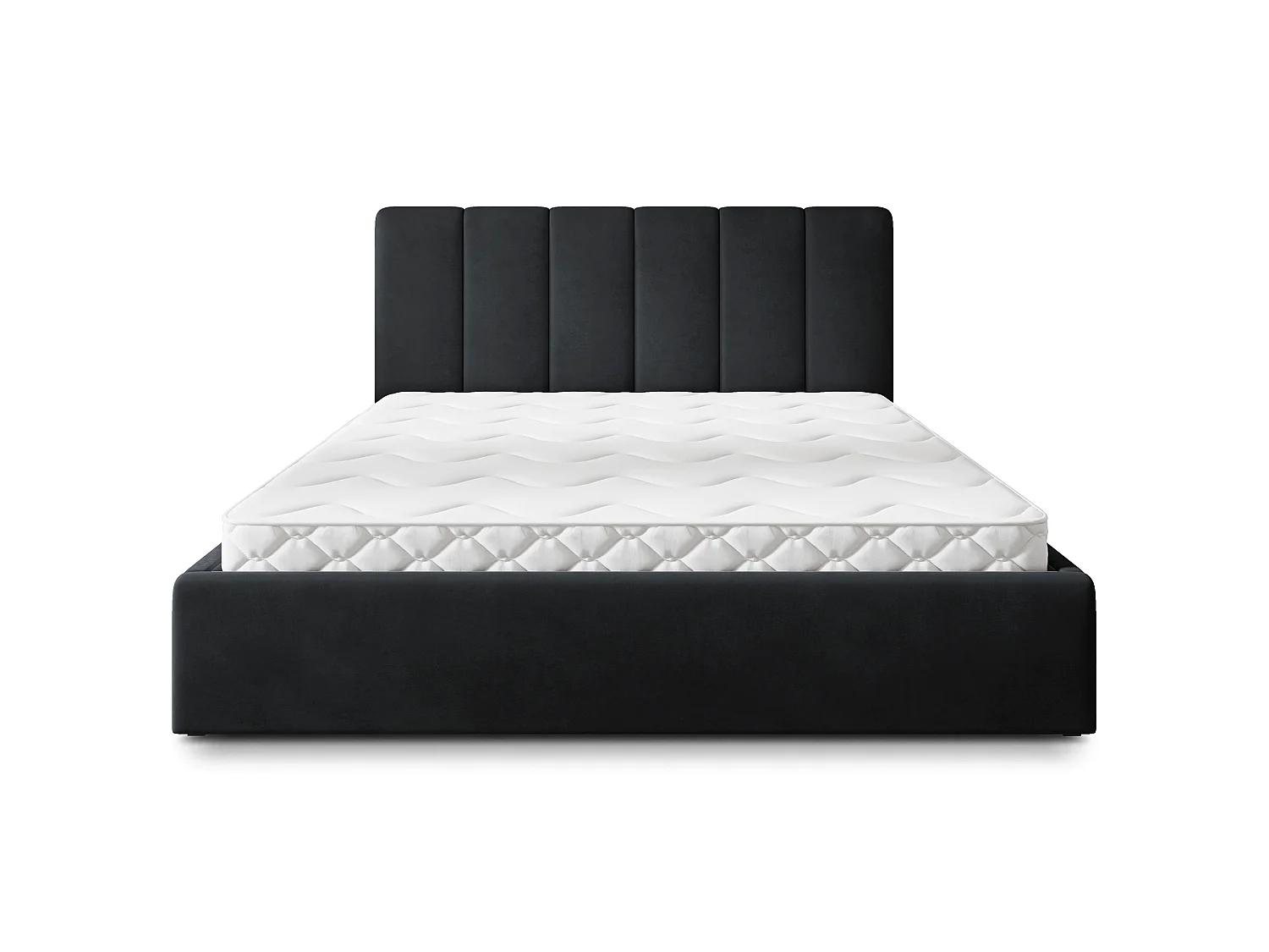 Gestoffeerd bed NEMIS 180x200 cm - Fluwelen stof - Zwart