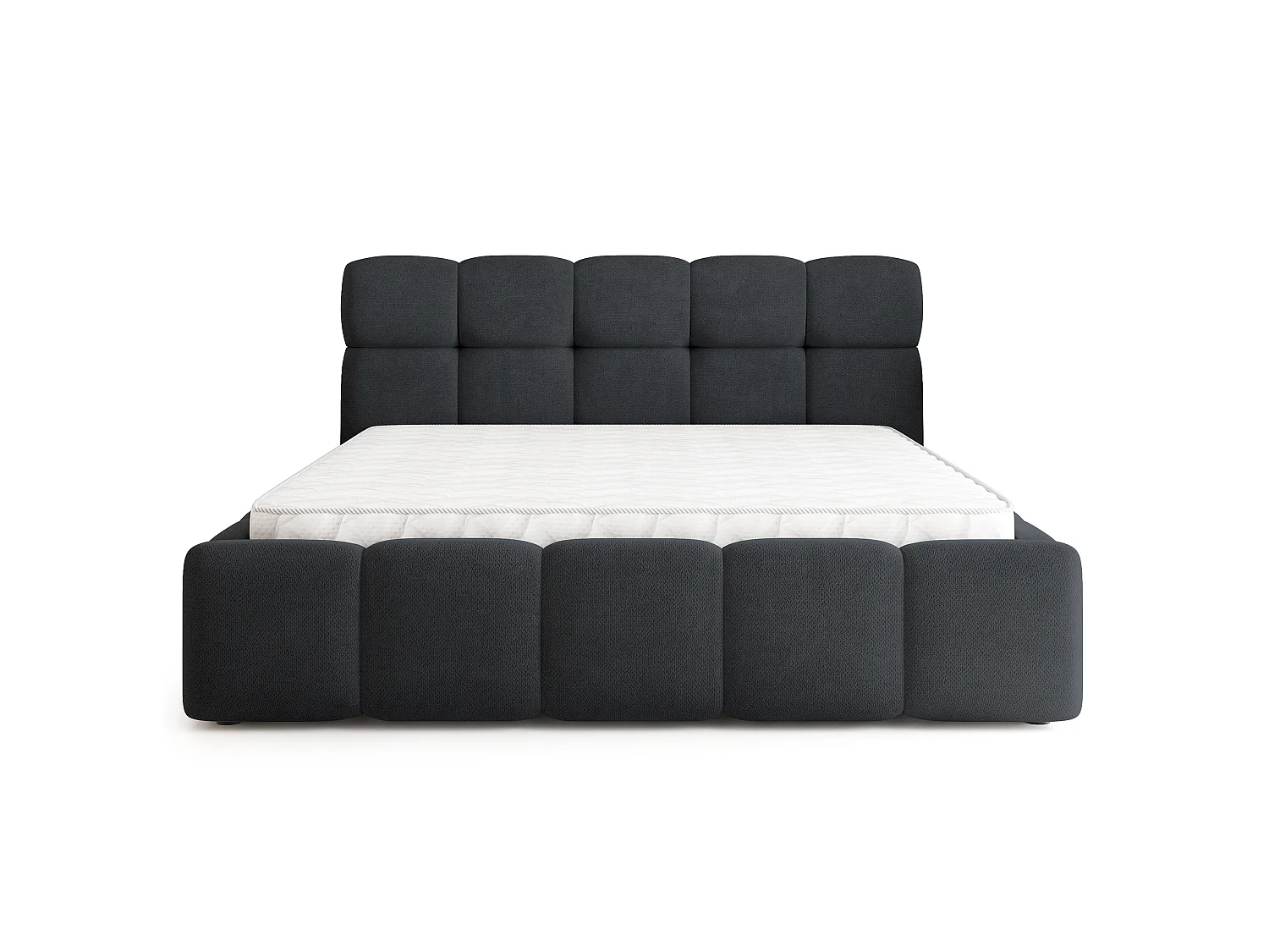 Gestoffeerd bed FARU 180x200 cm - Geweven stof - Zwart