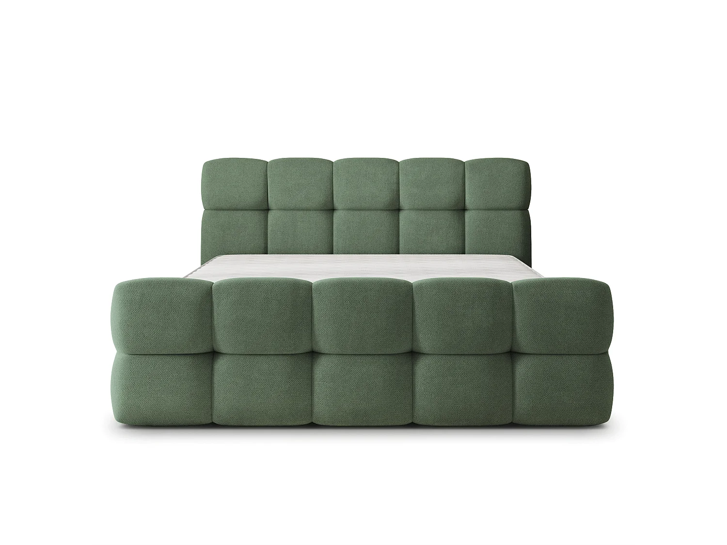 Gestoffeerd bed ELIZJA 160x200 cm - Geweven stof - Groen