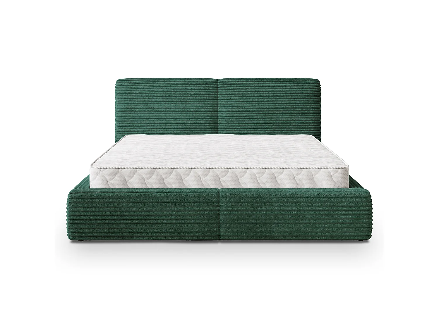 Gestoffeerd bed FELURO 160x200 cm - Corduroy stof - Flessengroen