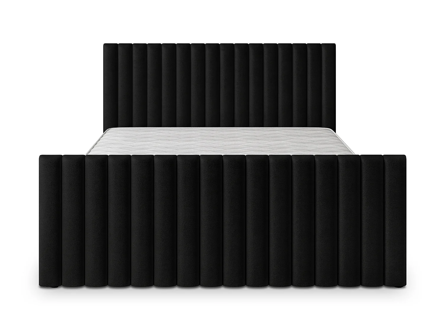 Gestoffeerd bed CANOVA 180x200 cm - Pluche stof - Zwart