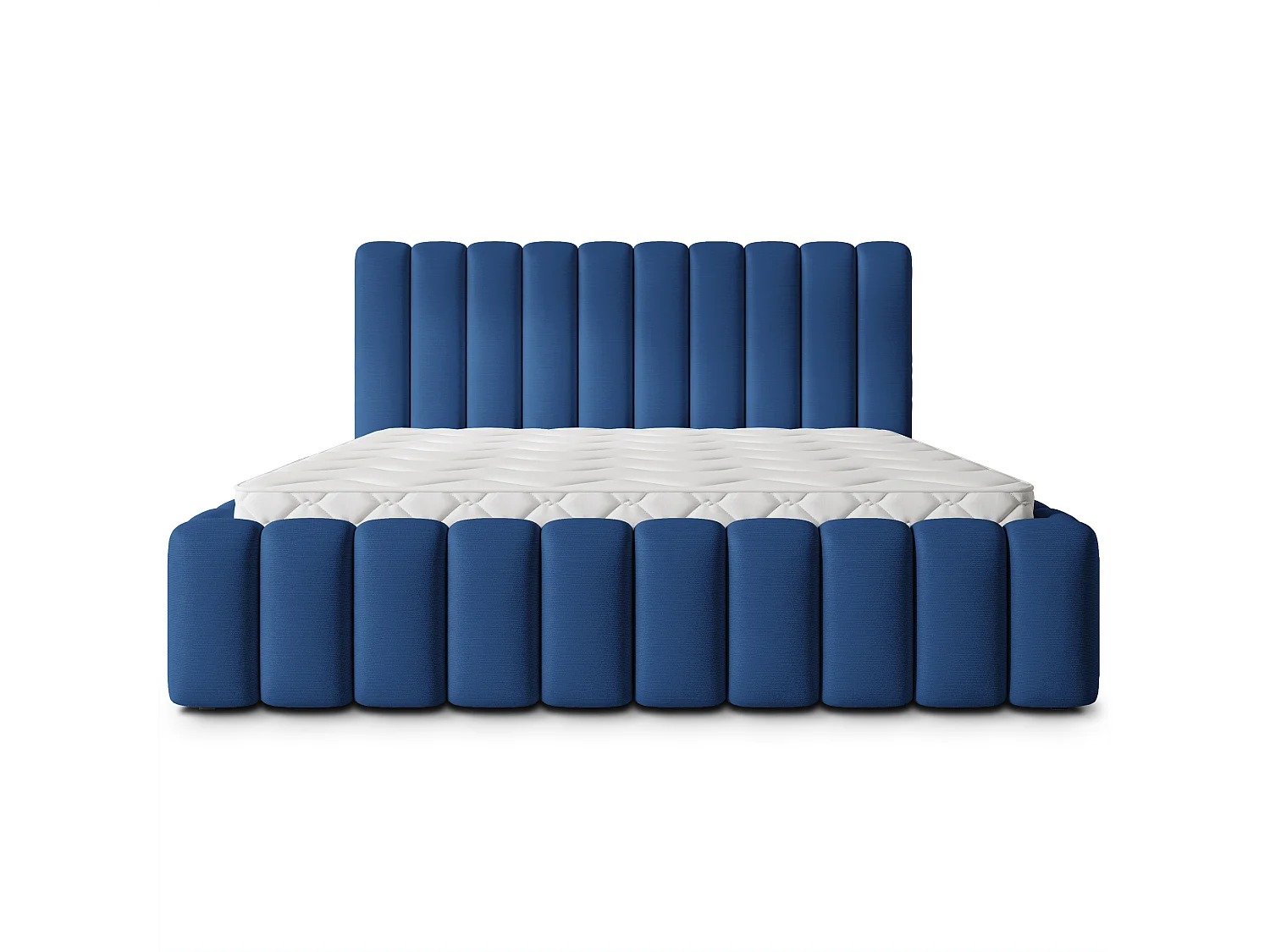Gestoffeerd bed TEBA 200x200 cm - Pluche stof - Blauw