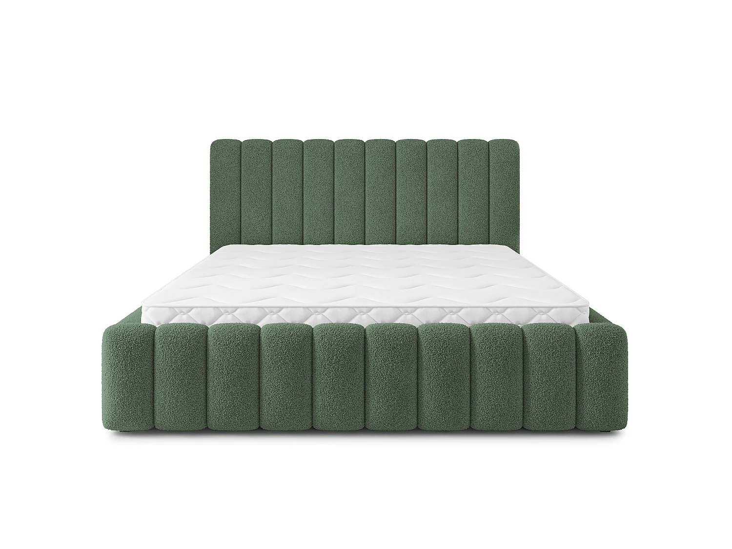 Gestoffeerd bed DINESE 200x200 cm - Bouclé stof - Groen