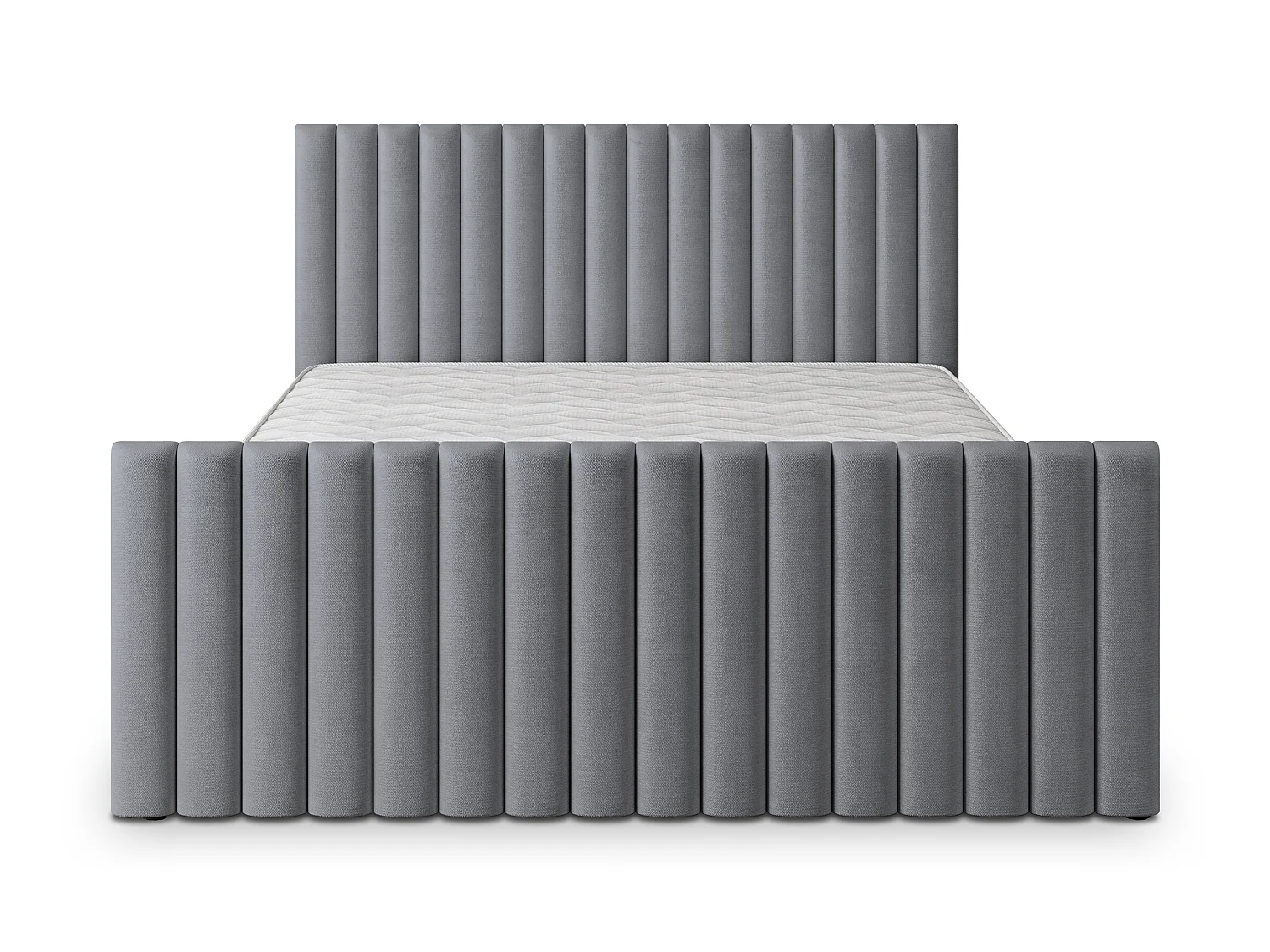Gestoffeerd bed CANOVA 180x200 cm - Pluche stof - Grijs