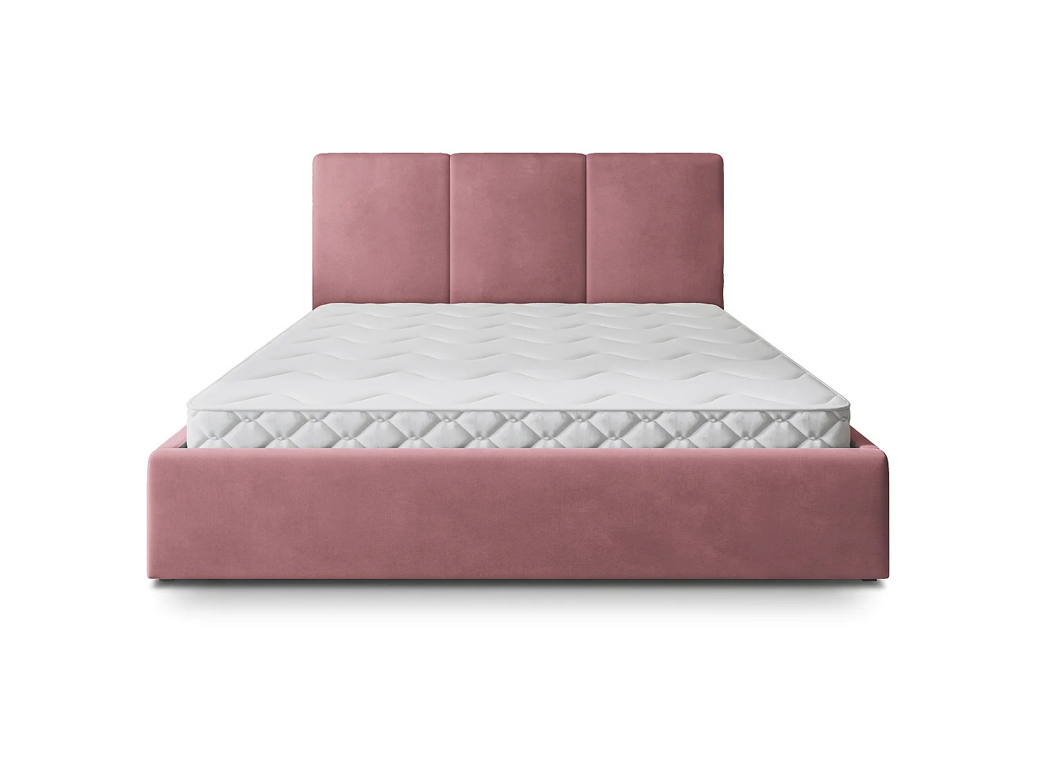 Lit Coffre AZURI 140x200 cm - Tissu velours - Rose
