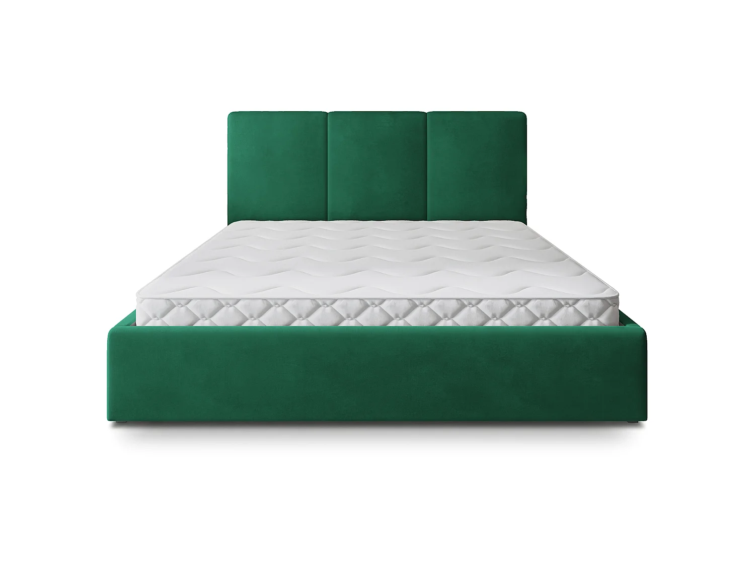 Gestoffeerd bed AZURI 200x200 cm - Fluwelen stof - Flessengroen
