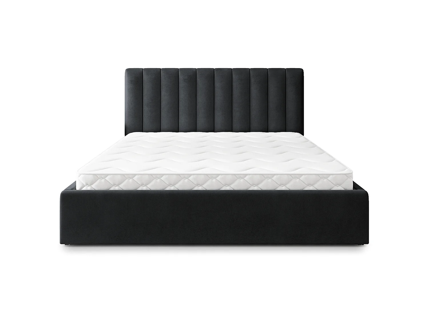 Gestoffeerd bed DEMERA 180x200 cm - Fluwelen stof - Zwart