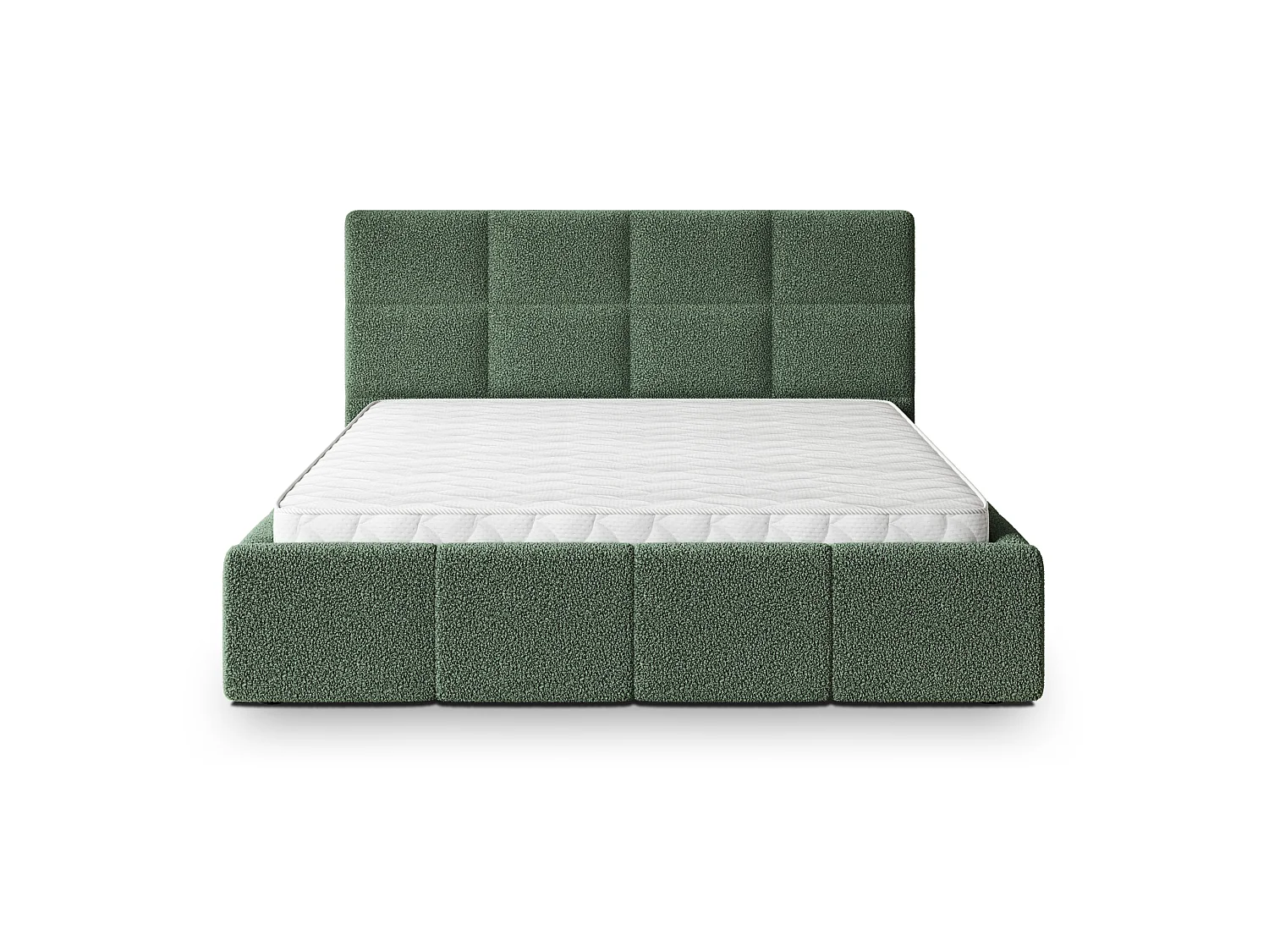Gestoffeerd bed COMO 140x200 cm - Bouclé stof - Groen