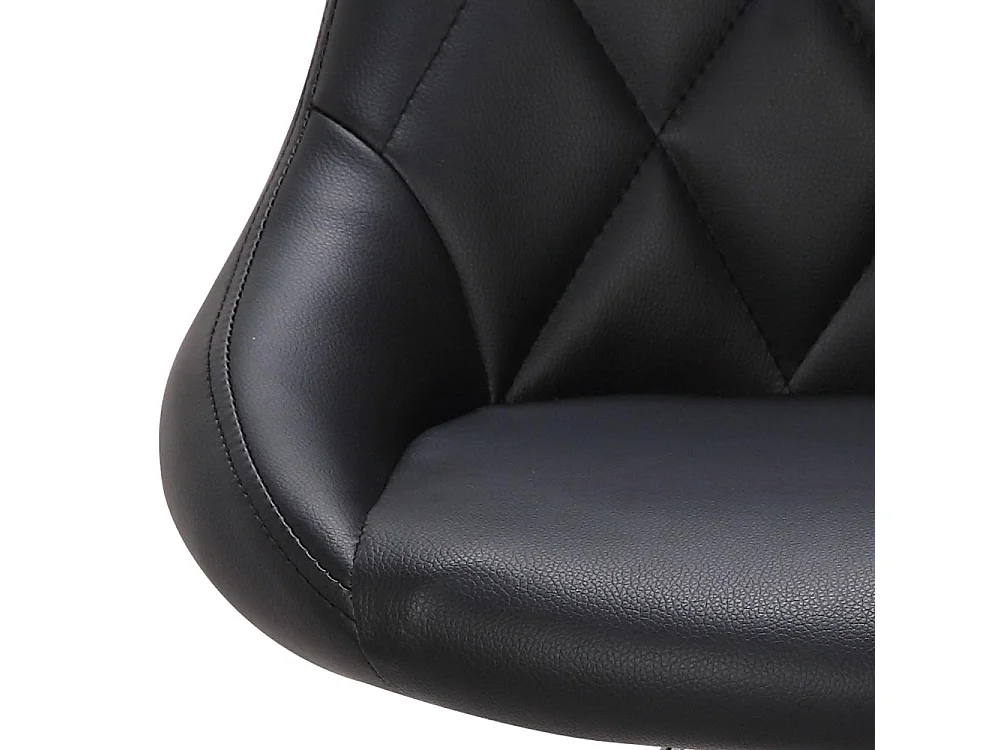 Set 2 Sgabelli Cucina Seduta Pelle Imbottita Sgabello Girevole Casa Bar Nero