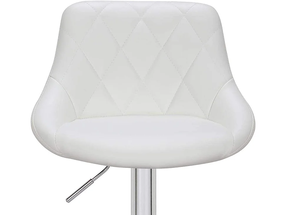 Set 2 Sgabelli Cucina Seduta Pelle Imbottita Sgabello Girevole Casa Bar Bianco