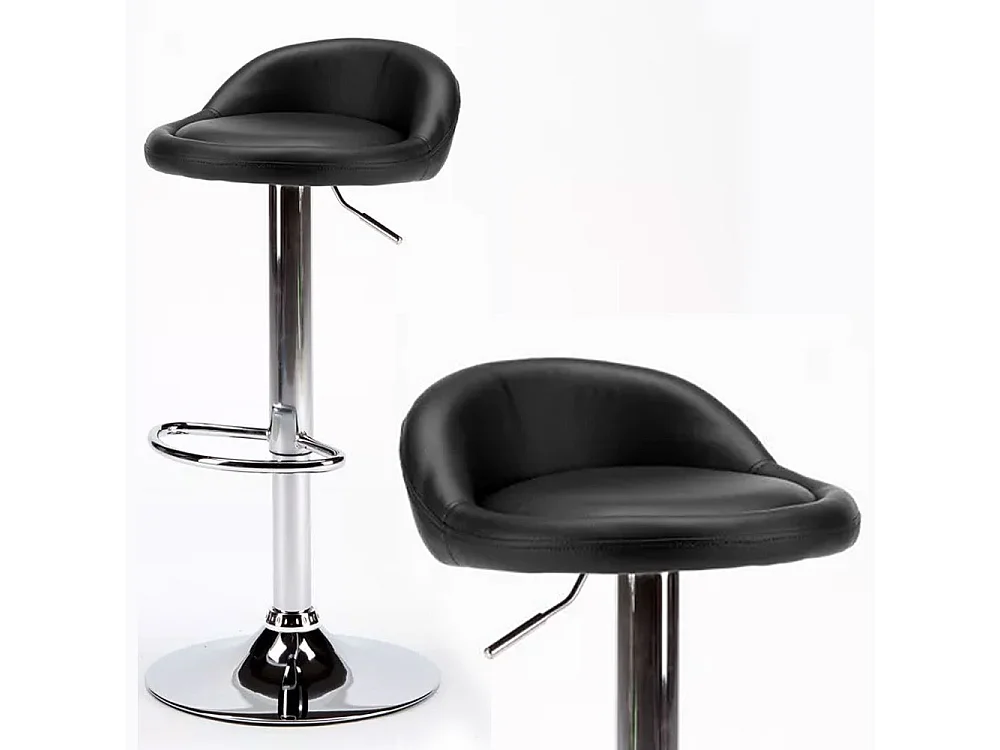 Set 2 Sgabelli Cucina Seduta Pelle Girevole Casa Bar Nero Modello Parigi