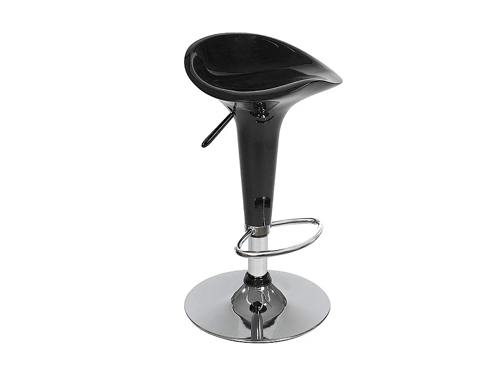 Set 2 Sgabelli Cucina Regolabile Acciaio e ABS Sgabello Girevole Nero Casa Bar