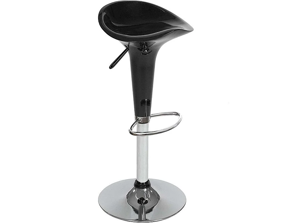 Set 2 Sgabelli Cucina Regolabile Acciaio e ABS Sgabello Girevole Nero Casa Bar