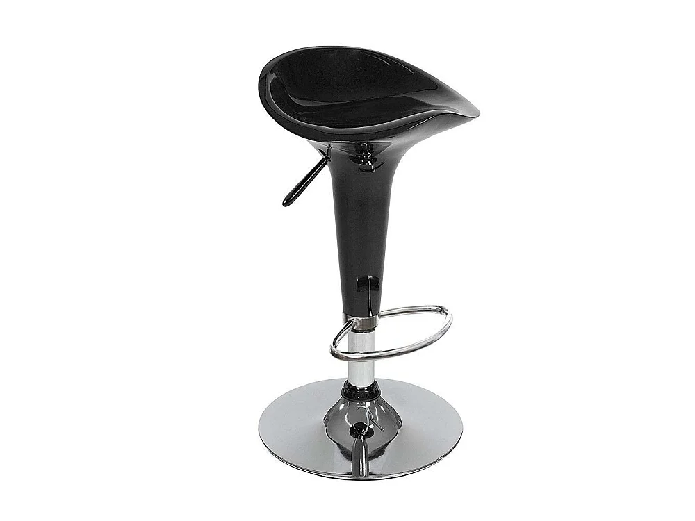 Set 2 Sgabelli Cucina Regolabile Acciaio e ABS Sgabello Girevole Nero Casa Bar