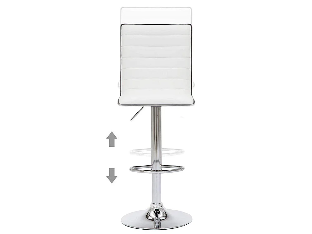 Set 2 Sgabelli Cucina Regolabile Seduta Pelle Sgabello Girevole Casa Bar Bianco