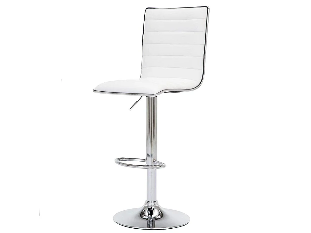 Set 2 Sgabelli Cucina Regolabile Seduta Pelle Sgabello Girevole Casa Bar Bianco