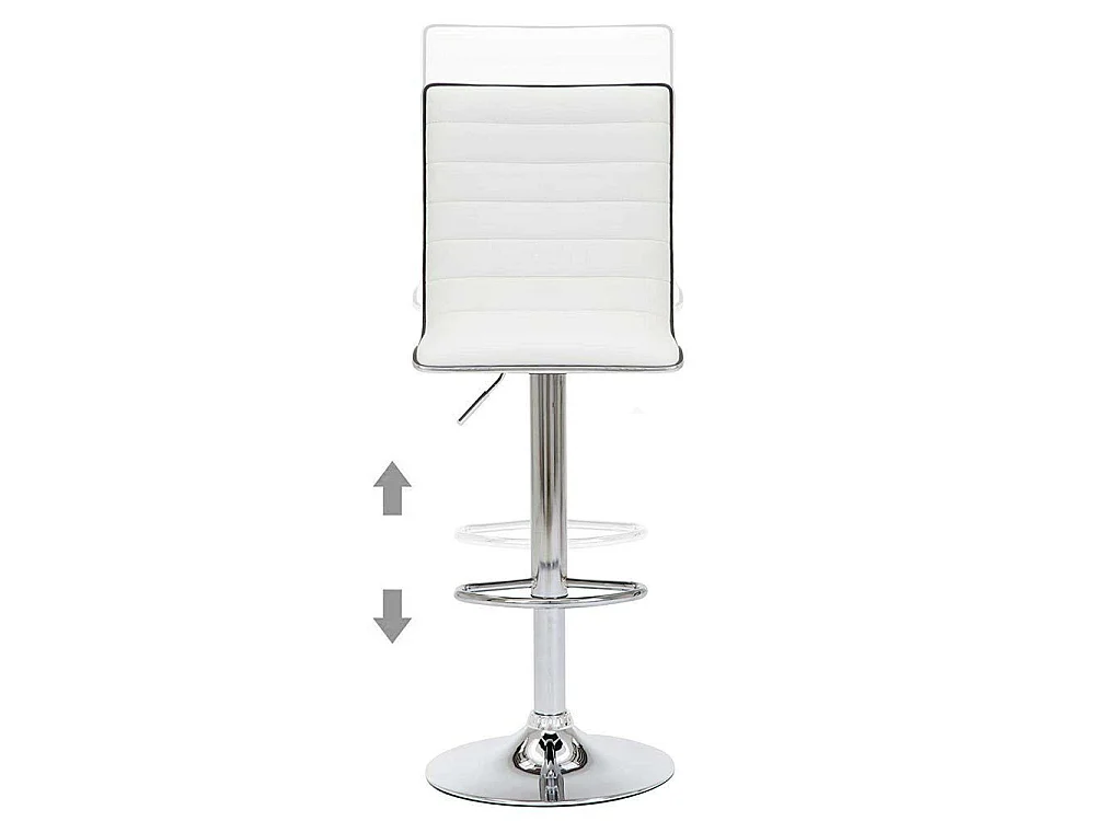 Set 2 Sgabelli Cucina Regolabile Seduta Pelle Sgabello Girevole Casa Bar Bianco