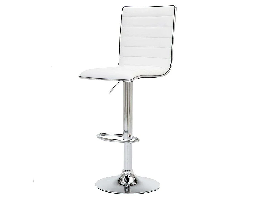 Set 2 Sgabelli Cucina Regolabile Seduta Pelle Sgabello Girevole Casa Bar Bianco