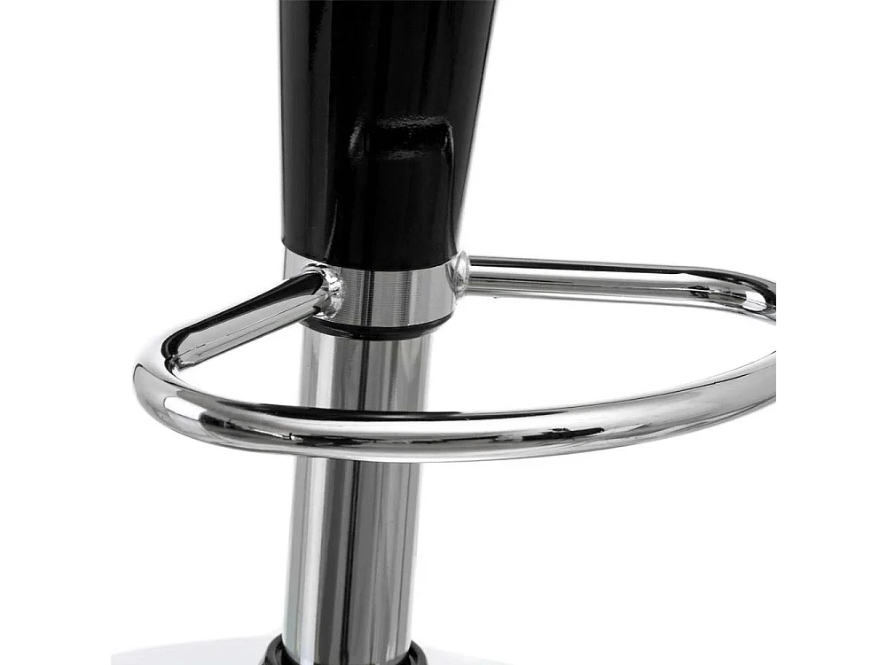 Set 2 Sgabelli Cucina Regolabile Acciaio e ABS Sgabello Girevole Nero Casa Bar