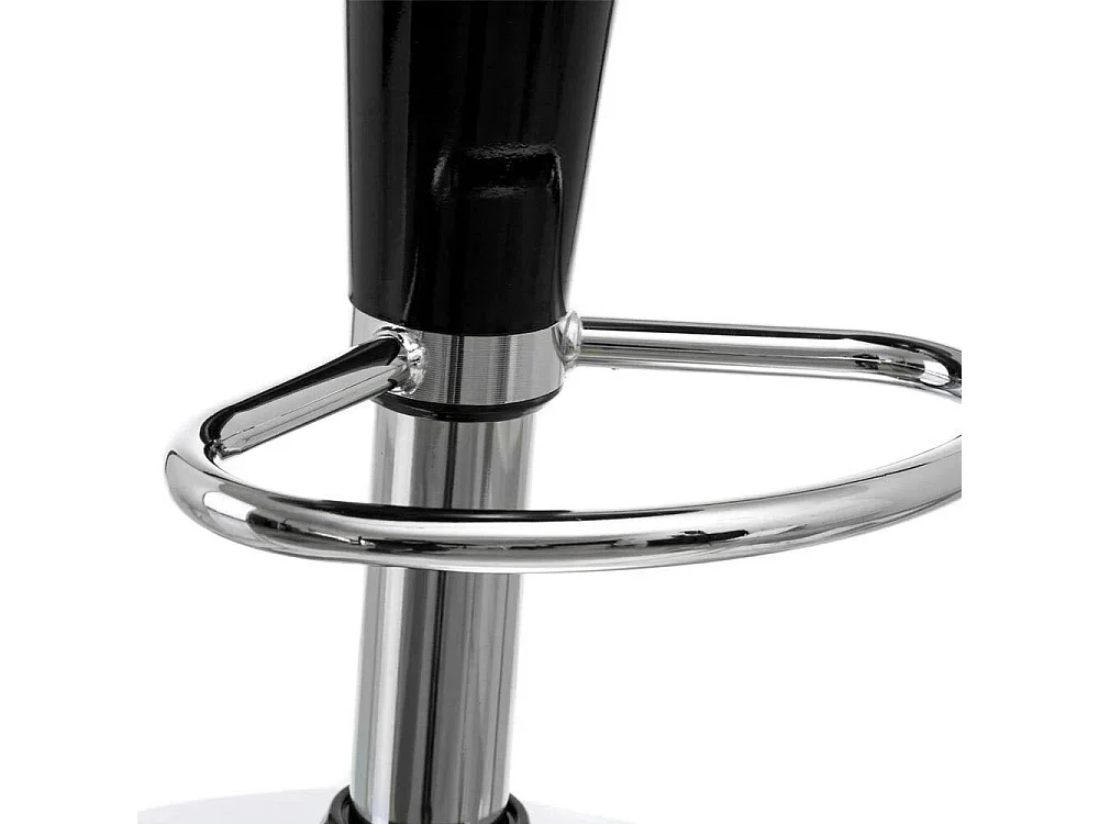Set 2 Sgabelli Cucina Regolabile Acciaio e ABS Sgabello Girevole Nero Casa Bar