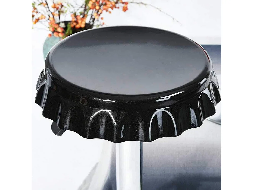 Set 2 Sgabelli Bar Cucina Seduta Forma Tappo di Bottiglia Sgabello Girevole Nero