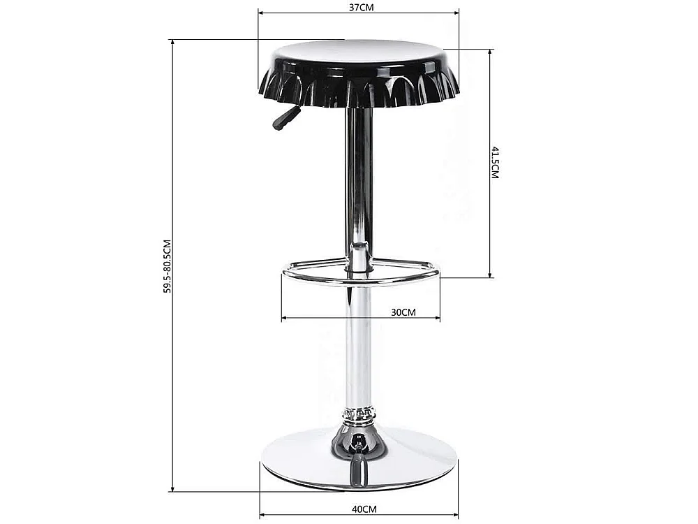 Set 2 Sgabelli Bar Cucina Seduta Forma Tappo di Bottiglia Sgabello Girevole Nero