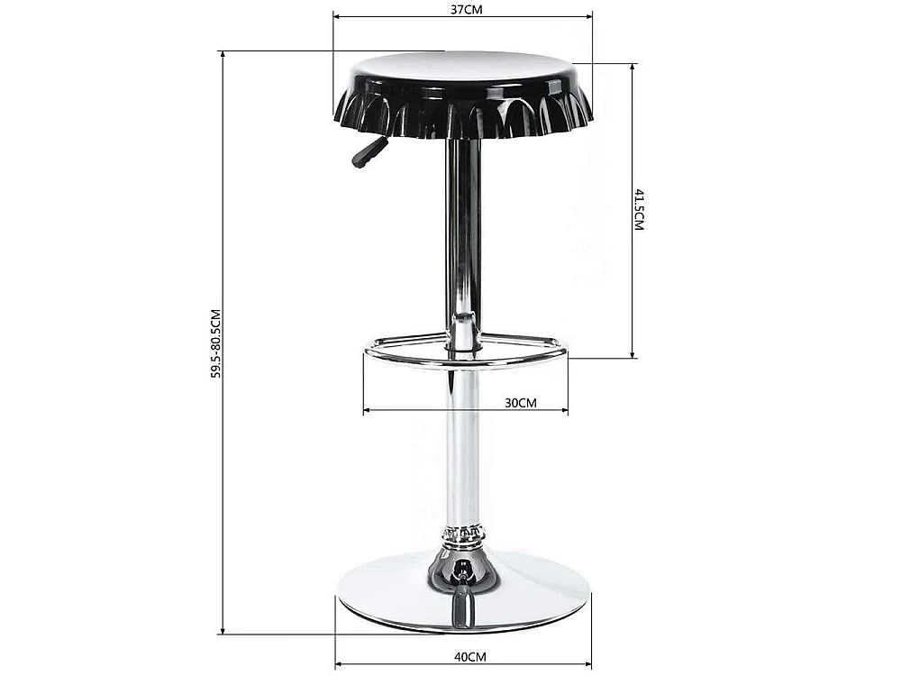 Set 2 Sgabelli Bar Cucina Seduta Forma Tappo di Bottiglia Sgabello Girevole Nero