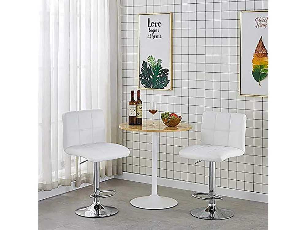 Set 2 Sgabelli da Bar Cucina Seduta Schienale in Ecopelle Nero con Poggiapiedi