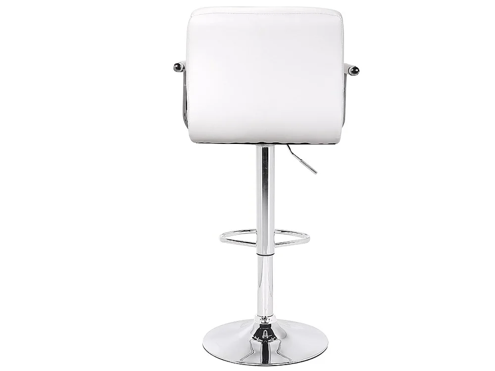 Set Sgabelli Cucina Seduta Pelle Imbottita Sgabello con Braccioli Casa Bar Bianc