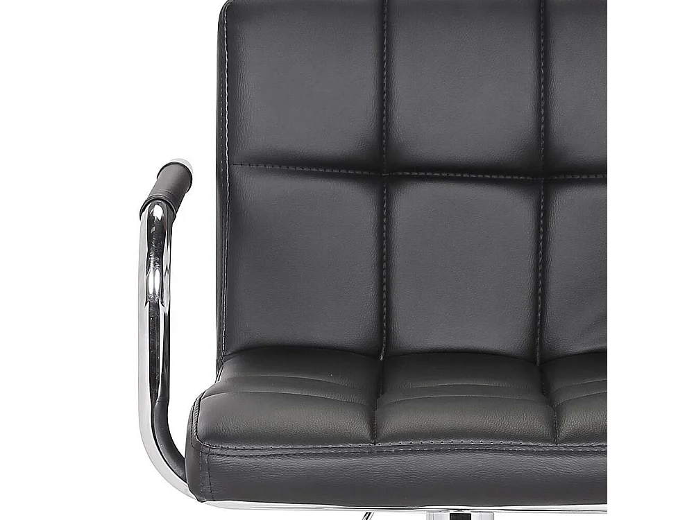 Set Sgabelli Cucina Seduta Pelle Imbottita Sgabello con Braccioli Casa Bar Nero