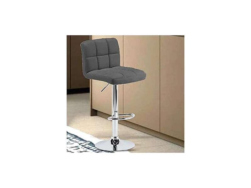 Set 2 Sgabelli Cucina Seduta Pelle Imbottita Sgabello Girevole Casa Bar Grigio