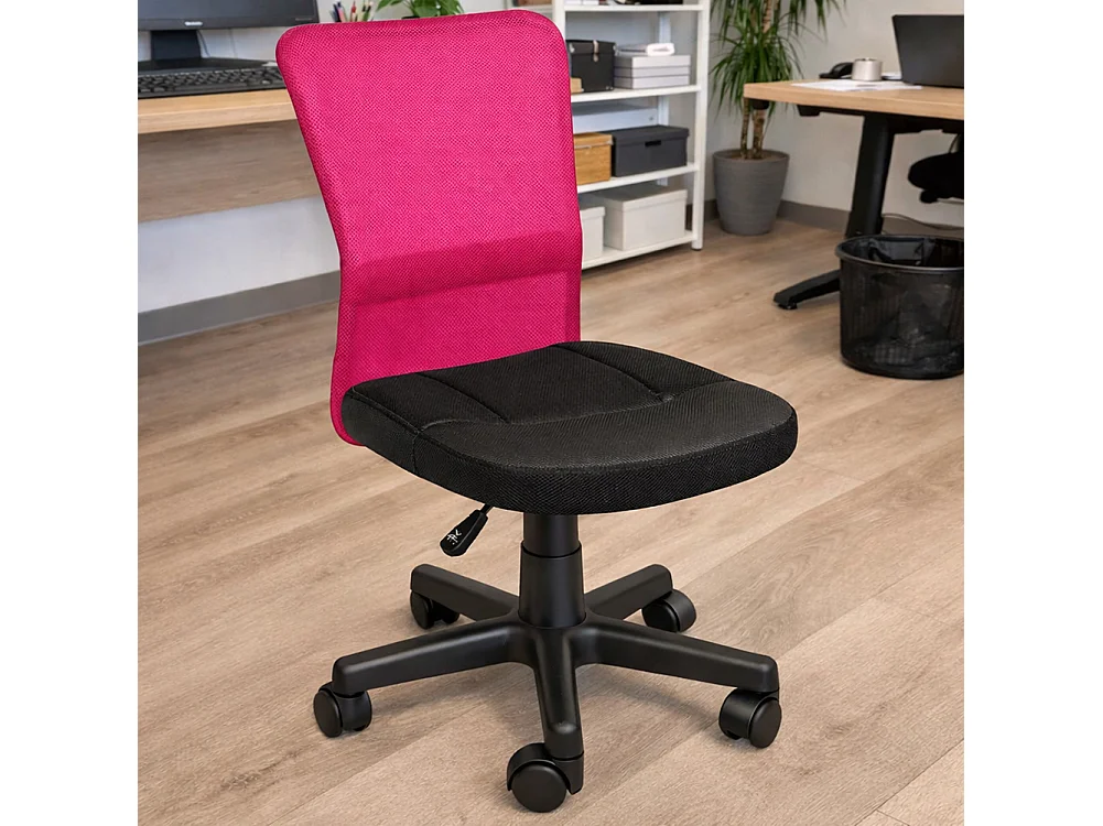 Sedia Scrivania Ufficio Cameretta Girevole Tessuto Rete Altezza Regolabile Fuxia