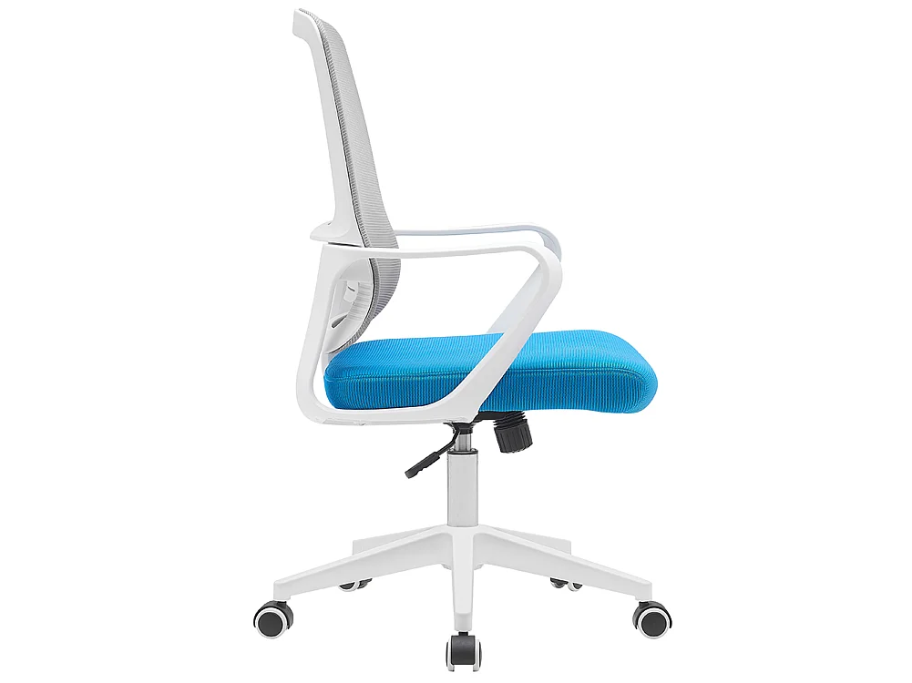 Sedia da Ufficio Blu e Grigio Poltrona da Scrivania Girevole Regolabile 98-108cm