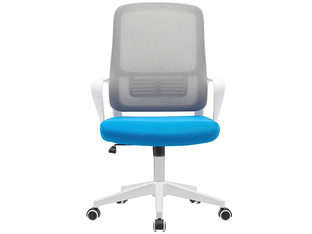 Sedia da Ufficio Blu e Grigio Poltrona da Scrivania Girevole Regolabile 98-108cm