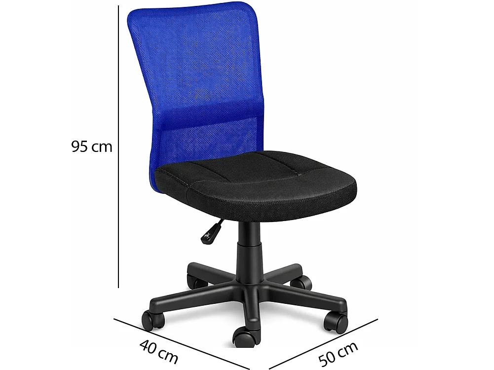 Sedia Scrivania Ufficio Cameretta Girevole Tessuto Rete Altezza Regolabile Blu