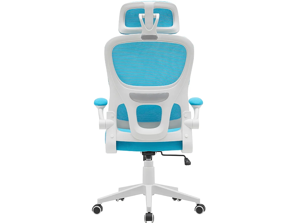 Sedia Ufficio in Tessuto Antisudore Azzurro Bianco Poltrona Scrivania Girevole