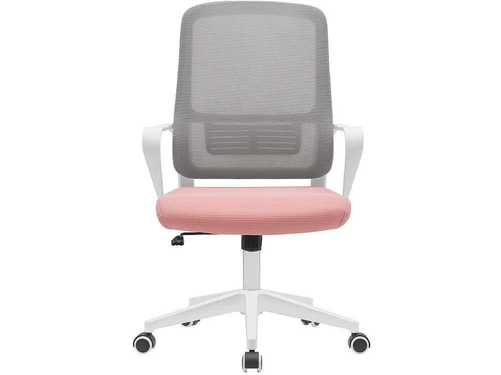 Sedia da Ufficio Rosa e Grigio Poltrona Scrivania Girevole Regolabile 98-108 cm