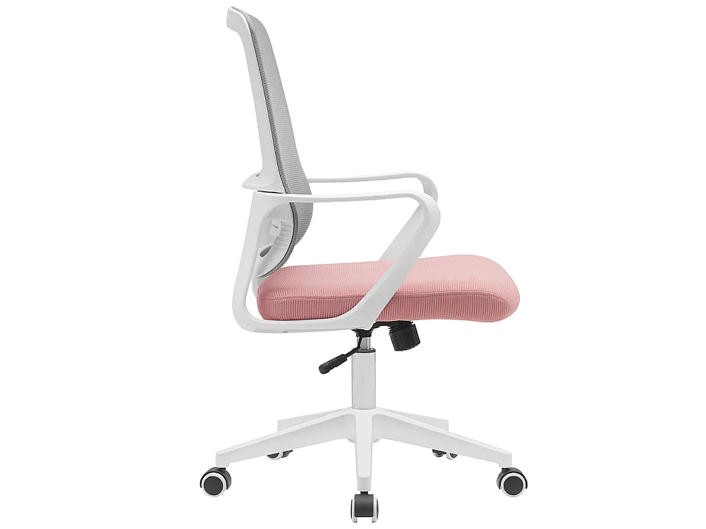 Sedia da Ufficio Rosa e Grigio Poltrona Scrivania Girevole Regolabile 98-108 cm