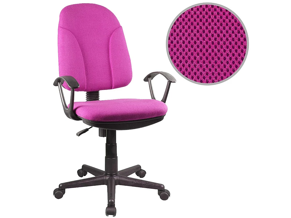 Sedia Scrivania con Ruote Girevole Poltrona Ufficio Tessuto Traspirante Rosa
