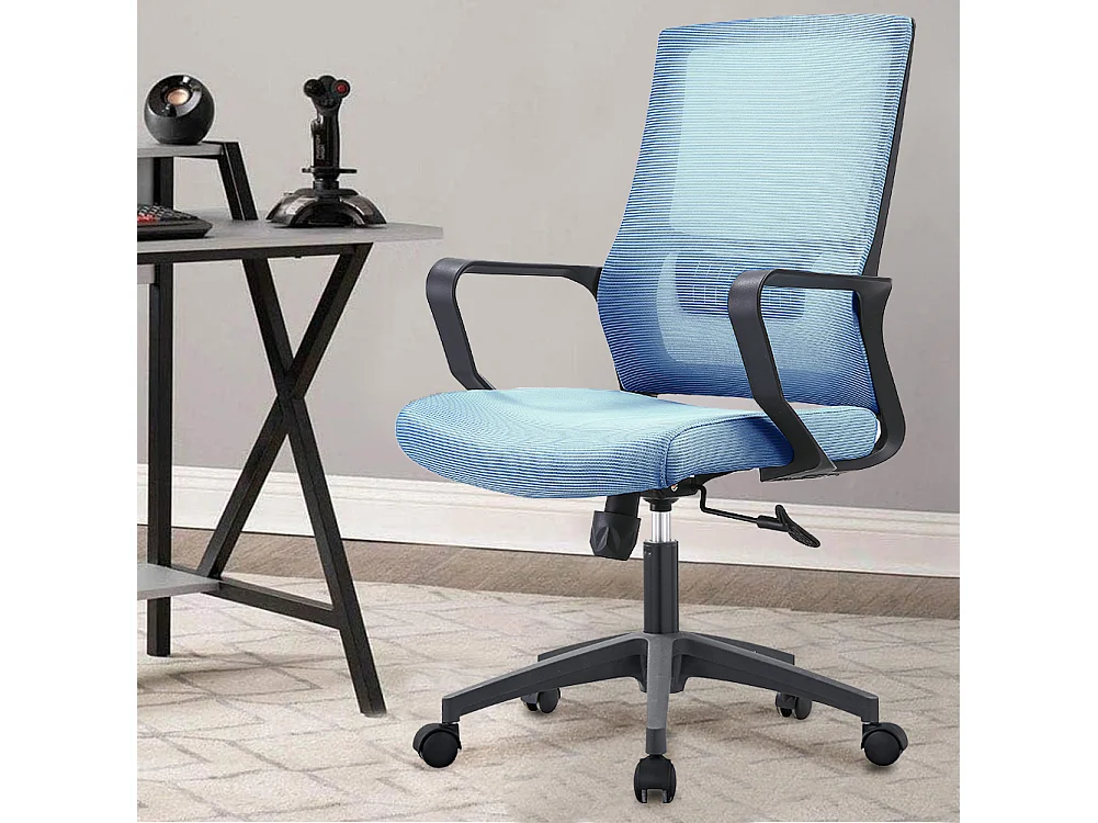 Sedia da Ufficio Blu Poltrona da Scrivania Studio Cameretta Altezza Regolabile