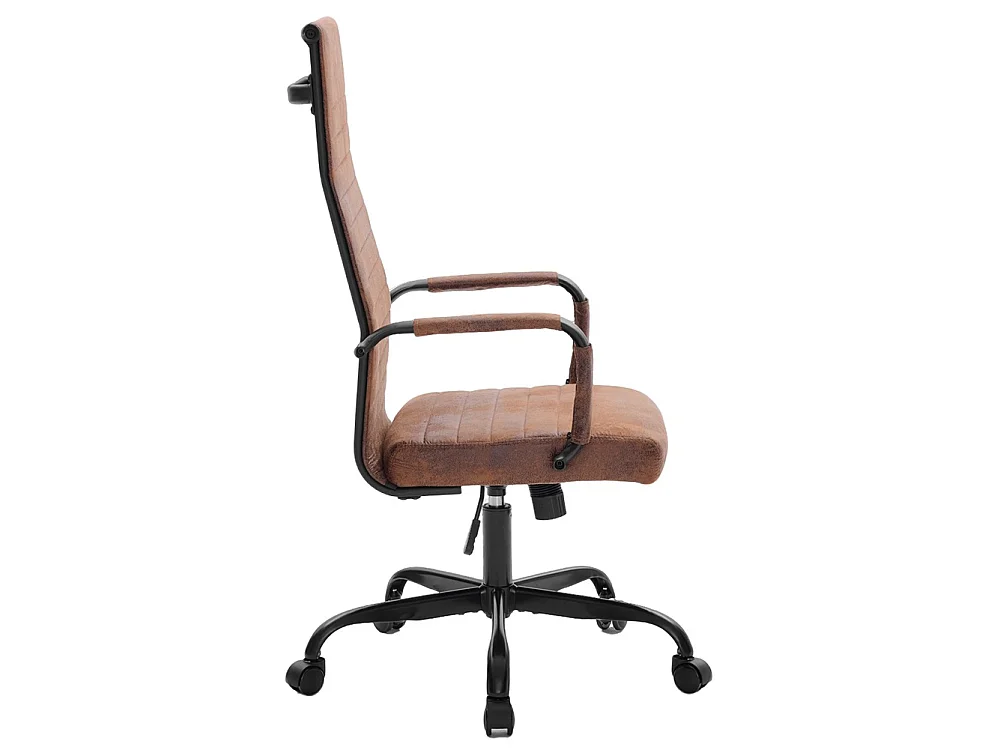 Sedia da Ufficio in Simil Pelle Industrial Poltrona Scrivania Girevole Base Nera