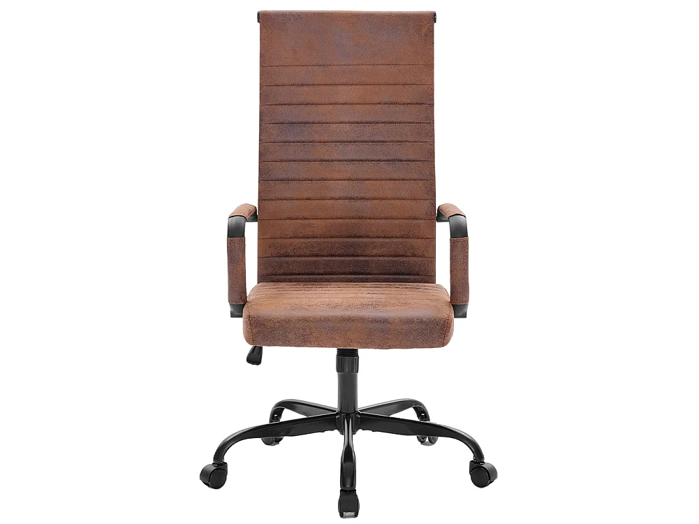 Sedia da Ufficio in Simil Pelle Industrial Poltrona Scrivania Girevole Base Nera