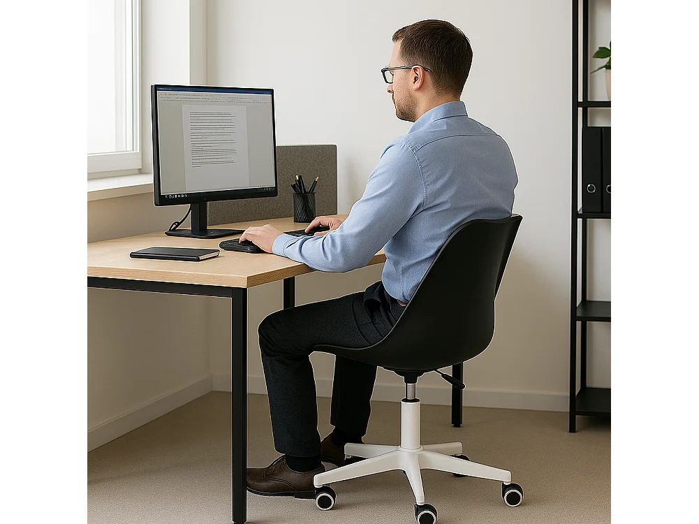 Sedia da Ufficio Full Nero Poltrona da Studio e Casa Ergonomica con Ruote