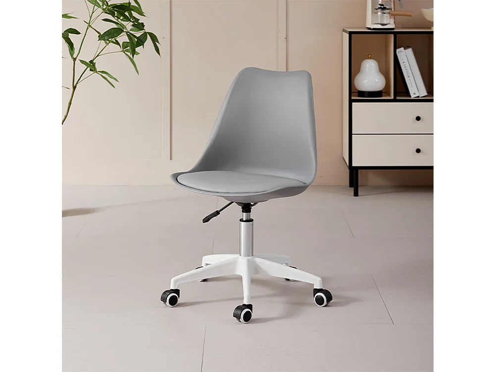 Sedia da Ufficio Full Grigio Poltrona da Studio e Casa Ergonomica con Ruote