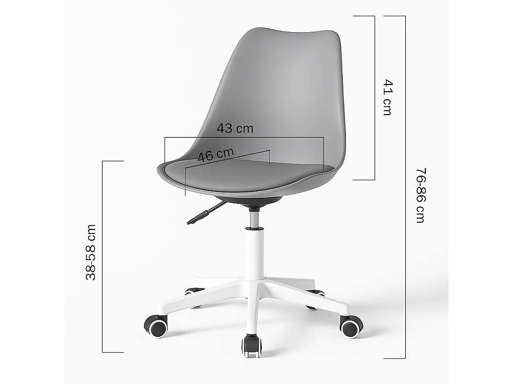 Sedia da Ufficio Full Grigio Poltrona da Studio e Casa Ergonomica con Ruote